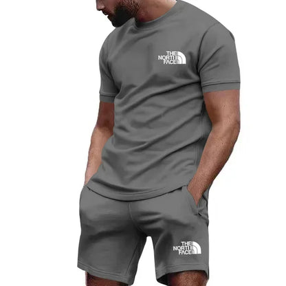 2025 Summer Sports Men's Jogging Casual T-shirt + Shorts 2-piece breathable and quick-drying set