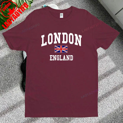 London T-shirt Official National Flag Printed Mens Short Sleeve Cotton Shirt Tee Graphic Tshirts for Men Clothing Women Tops