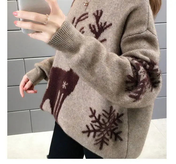 Autumn Winter New Long Sleeve Knitting Pullovers O-Neck All-match Loose Plus Size Sweet Sweaters Fashion Casual Women Clothing