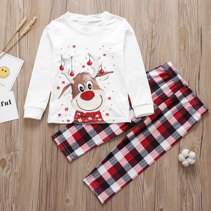 Family Christmas Pajamas Set Xmas Matching Deer Mother Daughter Father Son Clothes Adult Kid Sleepwear Baby Mommy And Me Pyjamas