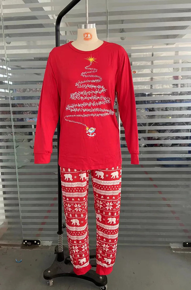 Family Matching Outfits Red Christmas Pajamas Sets Father Mother Daughter And Son Pajamas Family Children Clothing