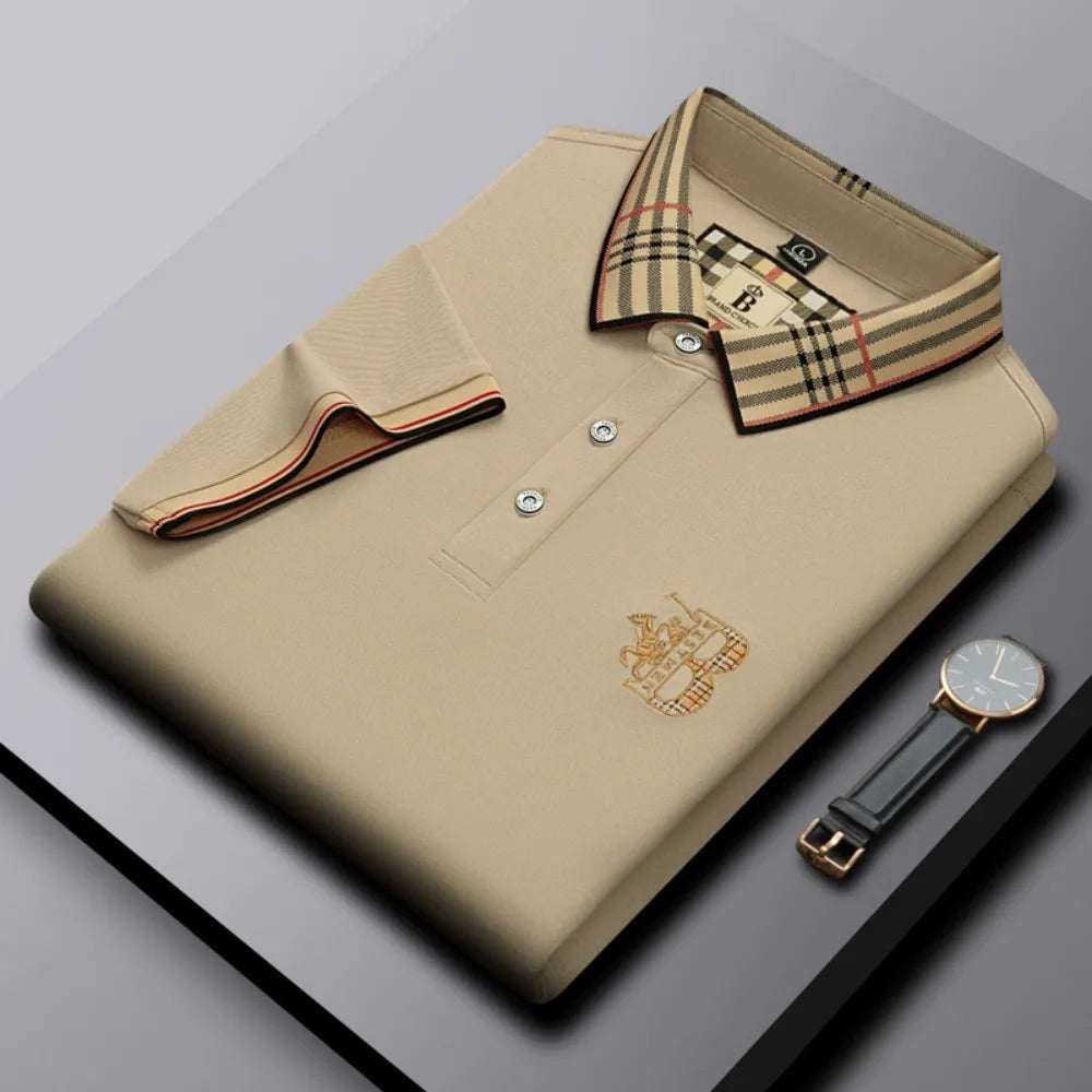 Men's Short Sleeved Luxury Brand POLO Shirt Summer New Jacquard Design Fashionable Classic Golf Top Soft Breathable T-shirt