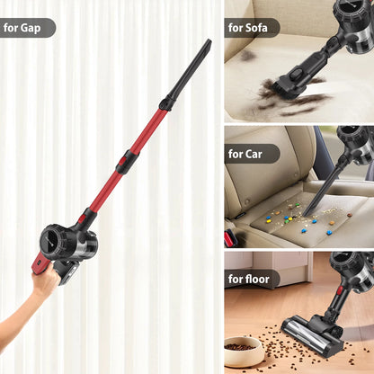 DayPlus Upgraded Cordless Vacuum Cleaner Dual Filtration, 15000Pa Multifunctional Upright Cordless Handheld Cleaner for Home Car