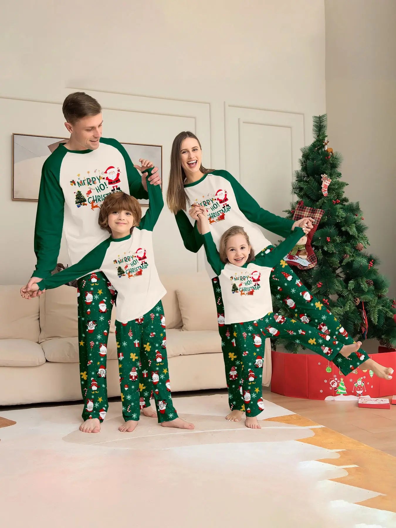 2026 Christmas Matching Pajamas Family Outfits Patchwork Set Adult Father Mother Kids Baby Sleepwear Look Pyjamas Clothes