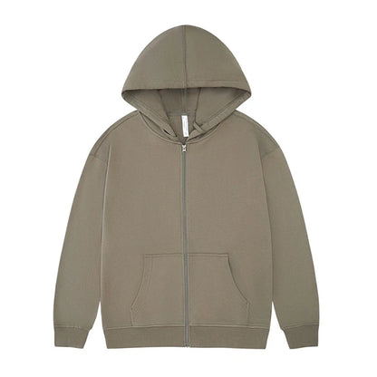 High Quality 330gsm 100% cotton Oversized Heavyweight Blank Zipper Hoodie Sweater Oversized Blank Zip Up Hoodie For Men
