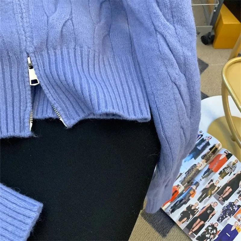 2025 New Fashion Autumn Winter Sweater Women Jacket Long Sleeves Loose Knitted Cardigan Coat Female Warm Outerwear Ladies Tops