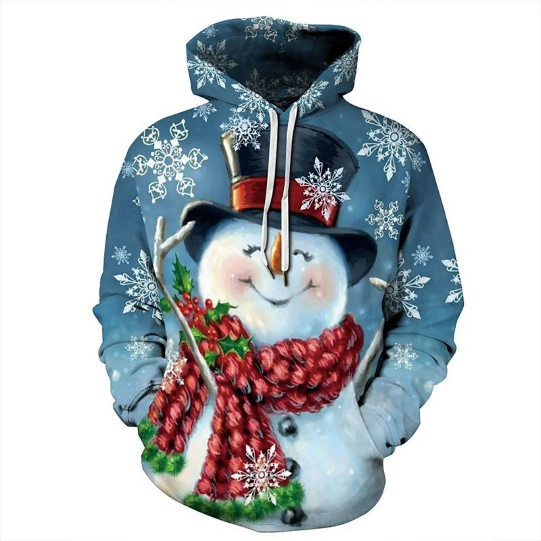 New Women's Pullover Hoodie Sweatshirt 3D Graphic Reindeer Casual Long Sleeve Hooded Regular Tops Wear Street Dailywear Clothing