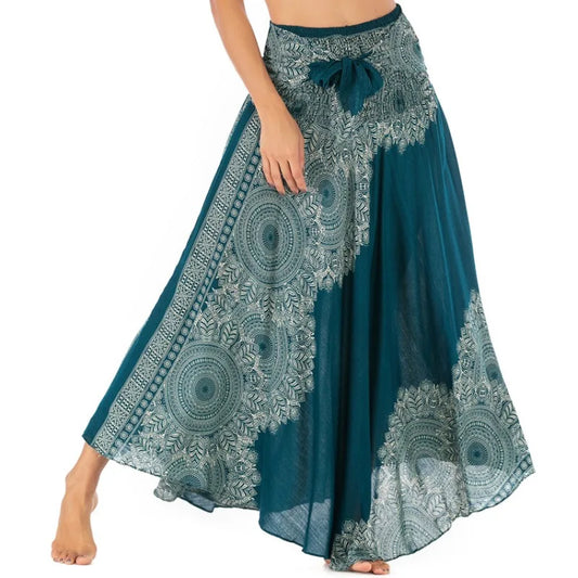Casual Folk-Custom Printed Skirts Women Fashion Bohemian Long Skirt Streetwear Beachwear Woman Clothing Faldas Mujer Jupe Femme