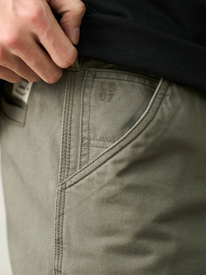 SIMWOOD 2025 Spring Summer New Loose Straight 320gsm 100% Cotton Fabric Chinos Pants Men Smart Casual Trousers