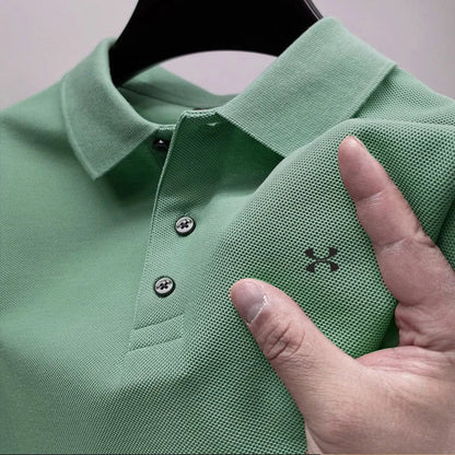 2025 Men's short sleeved breathable T-shirt, business casual polo shirt, original , comfortable clothing, new fashion, summer