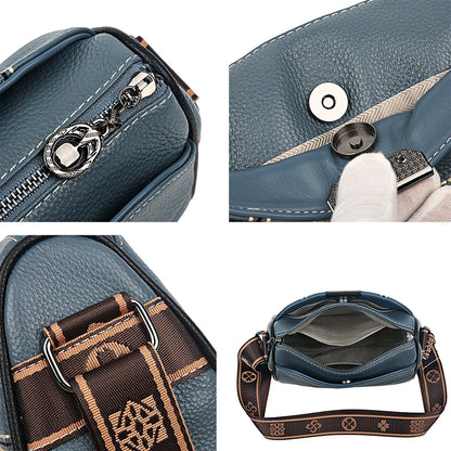 Cowhide Women's Shoulder Girl Business Luxury Designer Female Messenger Bags