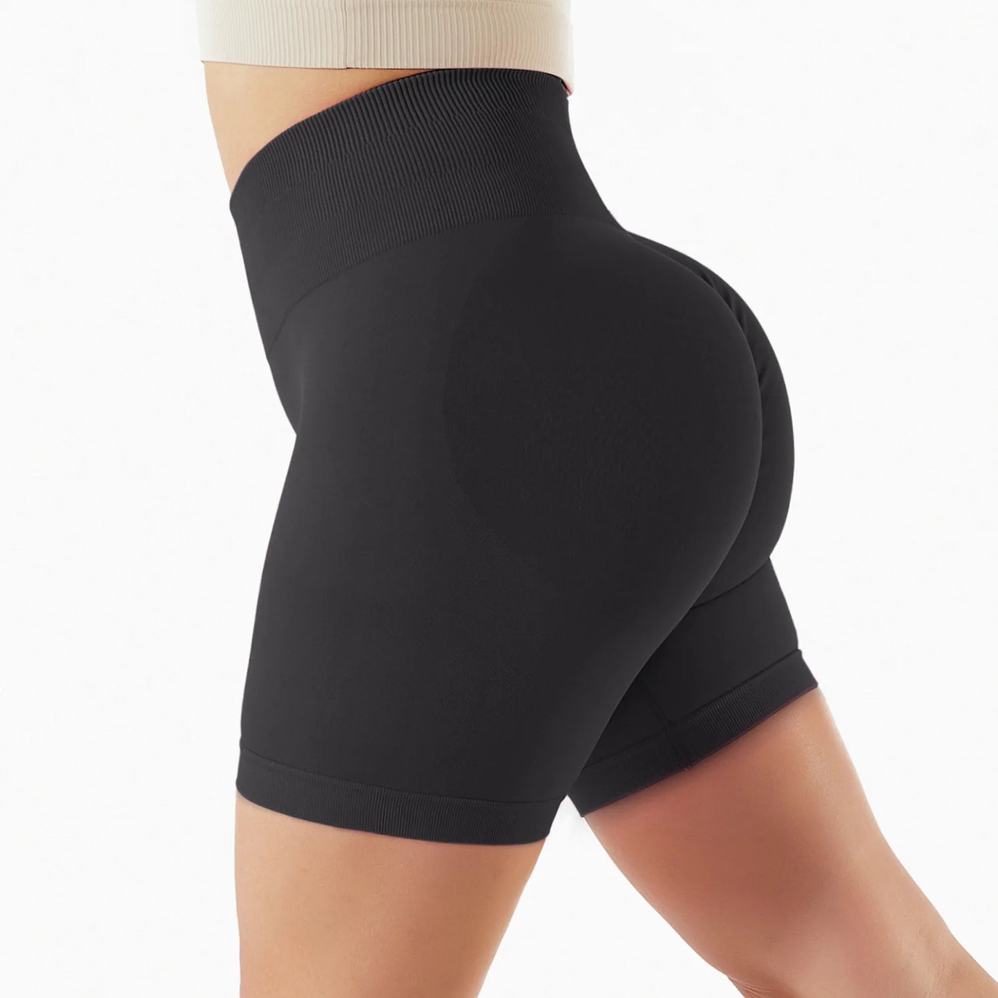 Seamless Yoga Shorts Women Fitness Shorts Running Cycling Shorts Breathable Sports Leggings High Waist Summer Workout Gym Shorts