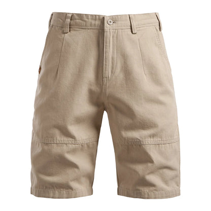 ‌AIOPESON 2025 Men's 5-Inch Casual Shorts 100% Cotton Solid Elastic Waist Summer Comfy Beach Business Social Multi Colors