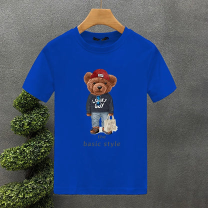 2025 Luxury Funny Bear For Men's T-shirt Cotton High Quality Creativity Printing Summer Tees Brand Tops Unisex Oversized S-7XL
