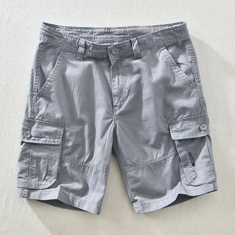 Men's Classic Cargo Stretch Short Summer Comfortable Cotton Causal Work Shorts Streetwear Five Point Pants with Multi-pockets