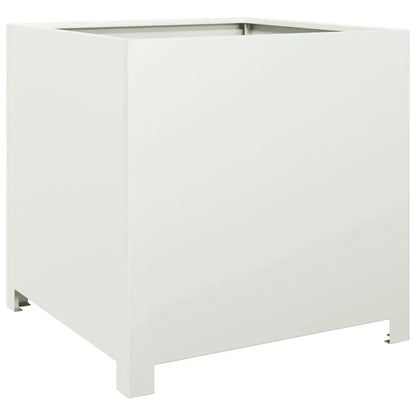 50x50x50 cm White Steel Garden Planter - Durable Outdoor Plant Pot for Flowers & Vegetables