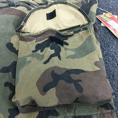 Summer New American Retro Heavyweight Camouflage Cargo Shorts Men's Pure Cotton Washed Loose Multi-pocket Casual 5-point Pants