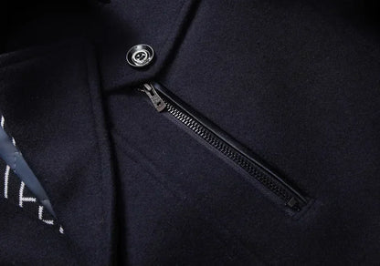 Men Fashion Autumn Winter Wool Trench Coats Fashion Middle Long Jacket Male Double Collar Zipper Coat Windbreak Woolen Overcoat