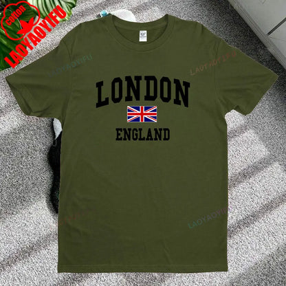 London T-shirt Official National Flag Printed Mens Short Sleeve Cotton Shirt Tee Graphic Tshirts for Men Clothing Women Tops