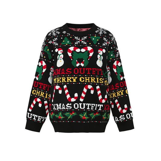 Plus Size Ugly Christmas Sweater | Cartoon Print Skin-Friendly Knitwear | Oversized Pullover for Women & Men