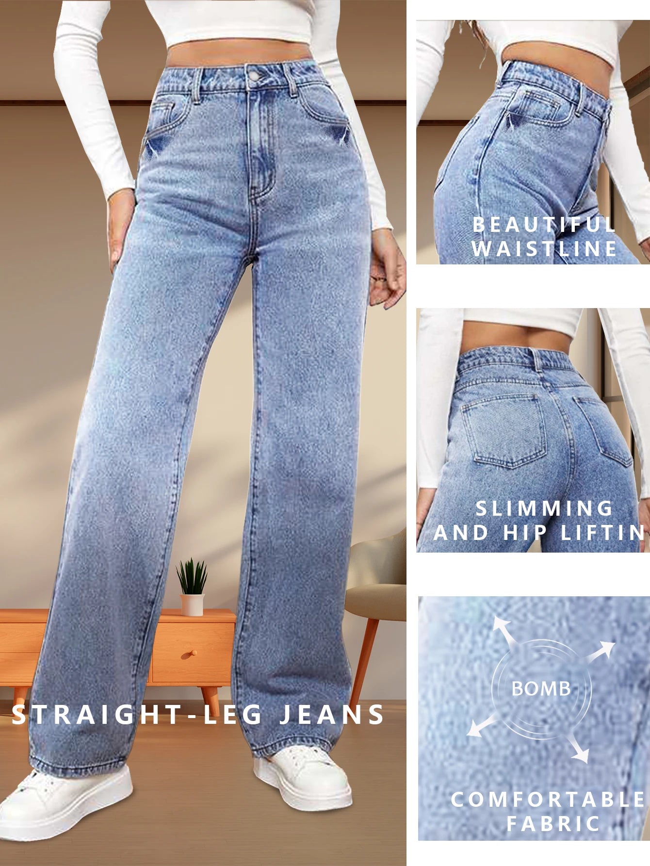 New Y2K Loose Jeans Women Street Trend Retro Fashion Summer Low Rise Jeans Loose Straight Jeans Slightly Stretch Fabric Jeans
