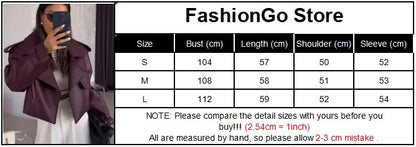 Brown Lapel Leather Bomber Jacket Women's Fashion Full Sleeve Zipper Pocket Lace Up Belt Coat 2025 Autumn High Street Outerwear