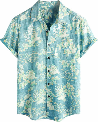 Summer Men's Hawaiian Shirt Casual Floral shirt Short sleeve single breasted beach tropical fashion oversized shirt