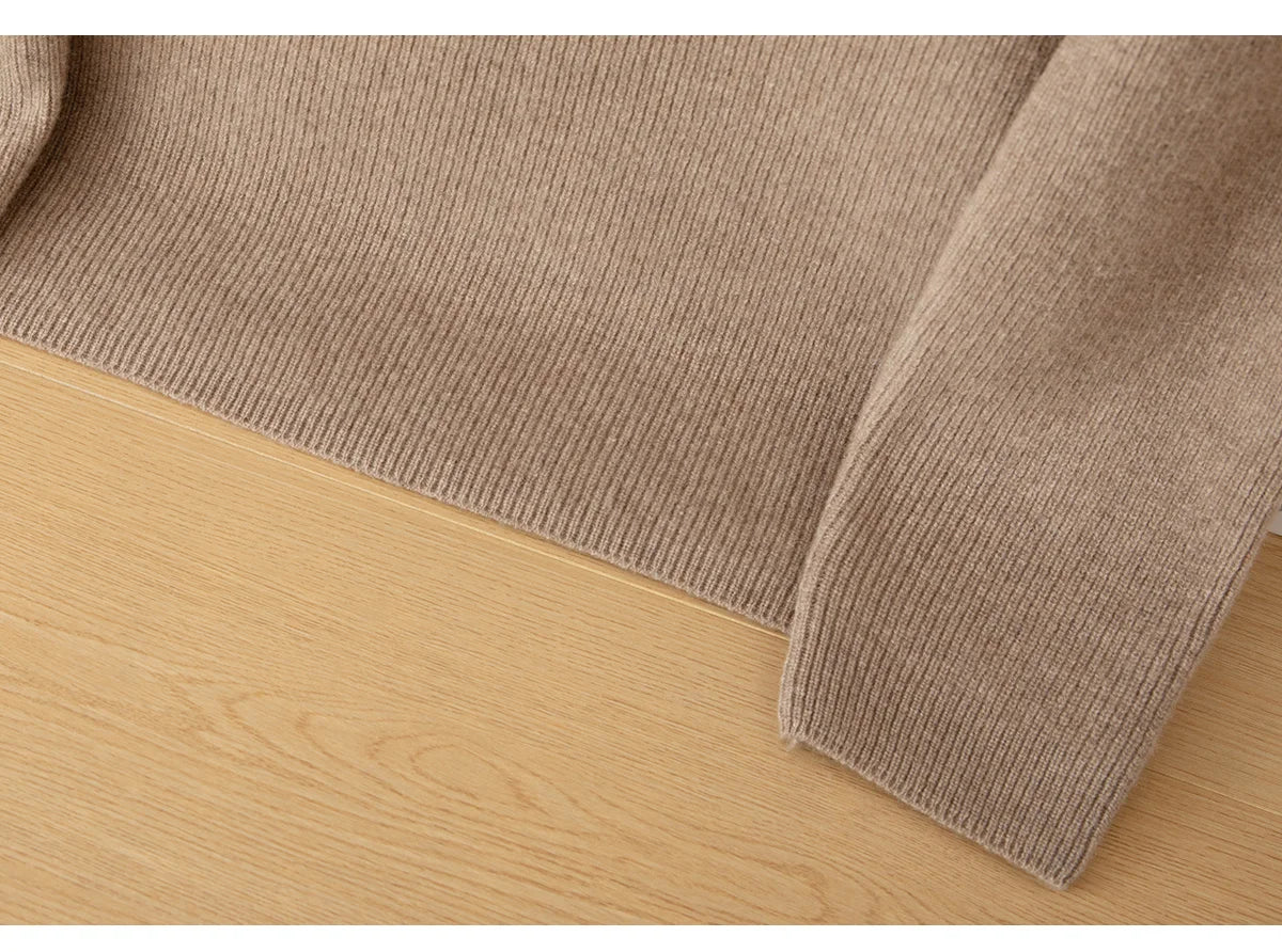 Luxury 100% Merino Wool Sweater for Men Half Zipper Polo Collar Pullover Autumn Winter Cashmere Thick Knitwear Smart Casual Top