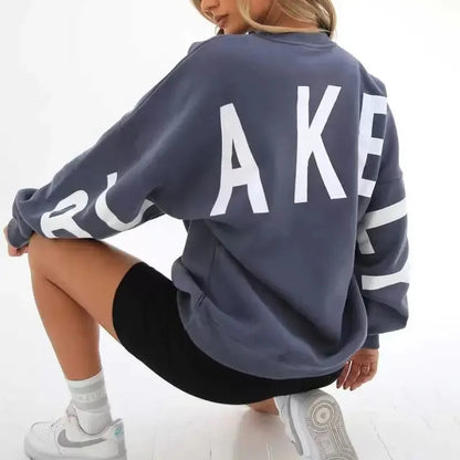 Y2K American Harajuku Clothing Thickened Fashion Letter Printing Pullover  Sweatshirt Women's New Style Long Sleeve Sweatshirt