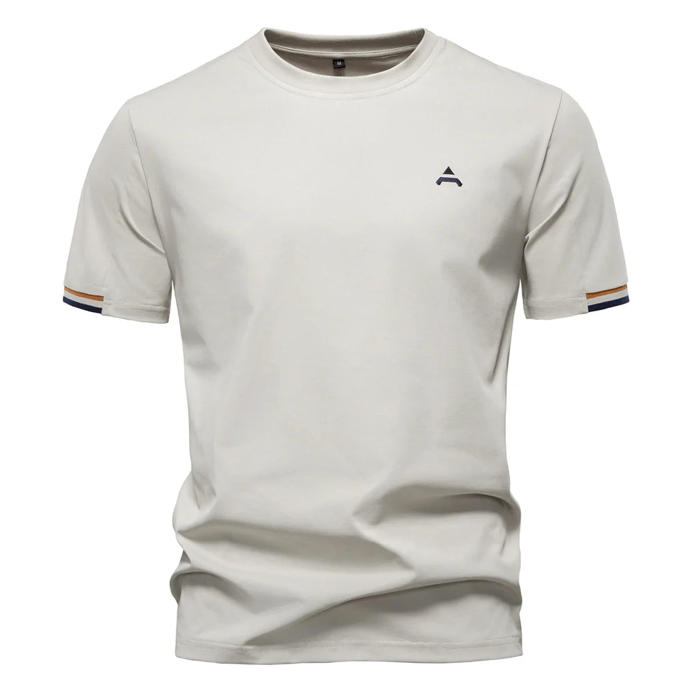 AIOPEAON Mens Solid Color Sporty O-neck Casual T-Shirt For Stylish Wear High Quality Male Tops Men's T-shirts