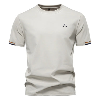 AIOPEAON Mens Solid Color Sporty O-neck Casual T-Shirt For Stylish Wear High Quality Male Tops Men's T-shirts