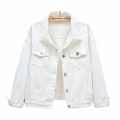 Women's Denim Jacket Single-breasted Lapel Coat Fashion Casual Tops
