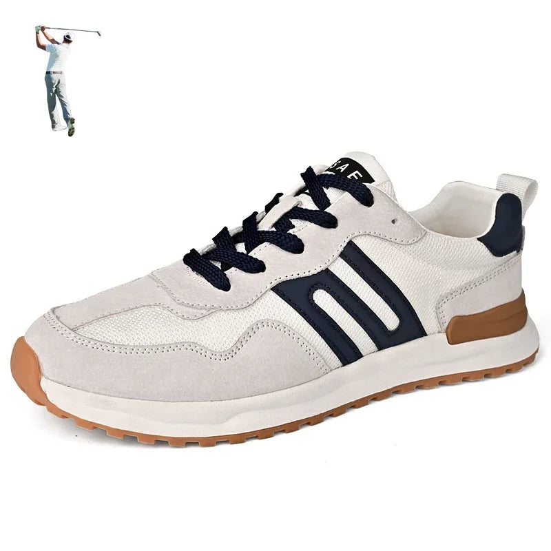 NEW Pigskin Leather Men Golf Sport Sneakers High Quality Male Golfer Athletic Training Shoes Spring Outdoor Walking Trainers