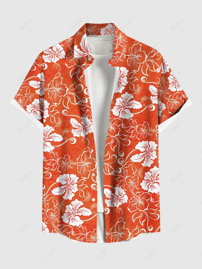 Summer Men's Hawaiian Shirts 3D Printed Short Sleeved Button Down Lapel Shirt