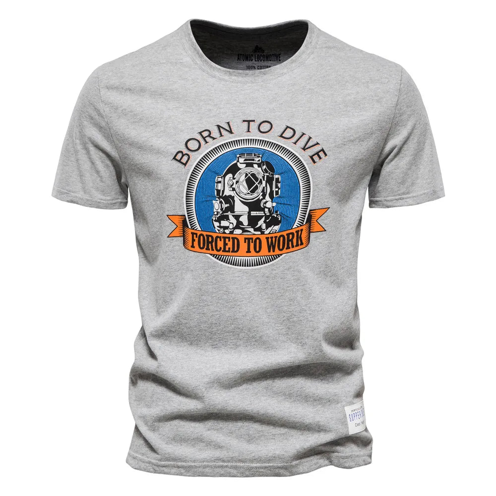 AIOPESON Cotton T Shirt for Men Brand Quality Print Men's T-shirts Casual Slim Fit O-neck Short Sleeve Summer Men Tops Tee Shirt
