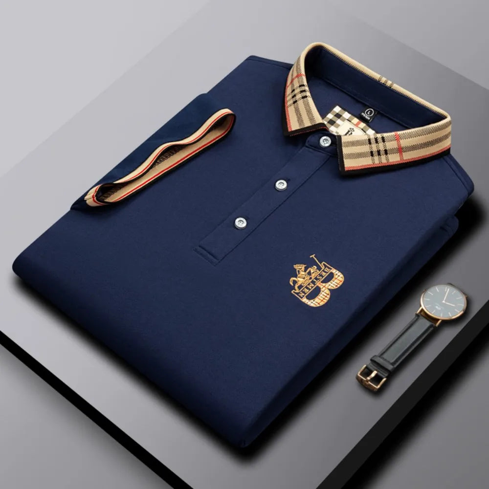 Men's Short Sleeved Luxury Brand POLO Shirt Summer New Jacquard Design Fashionable Classic Golf Top Soft Breathable T-shirt