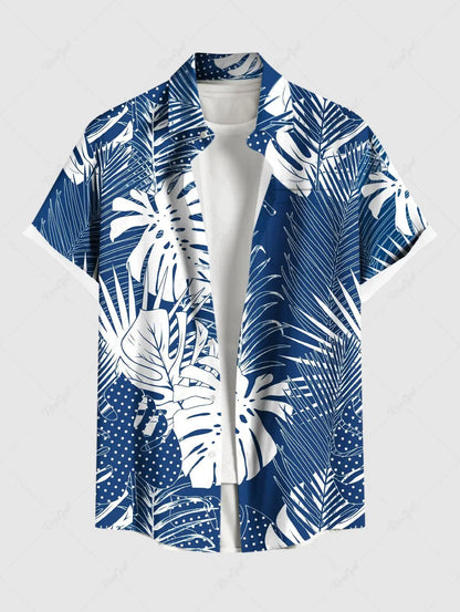 Summer Men's Hawaiian Shirts 3D Printed Short Sleeved Button Down Lapel Shirt