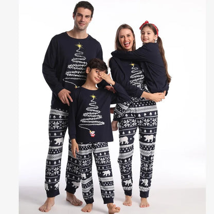 2025 New Family Christmas Outfits Mom Dad Kids Matching Pajamas Set Baby Dog Romper Soft Loose Clothing Sets Sleepwear Xmas Look