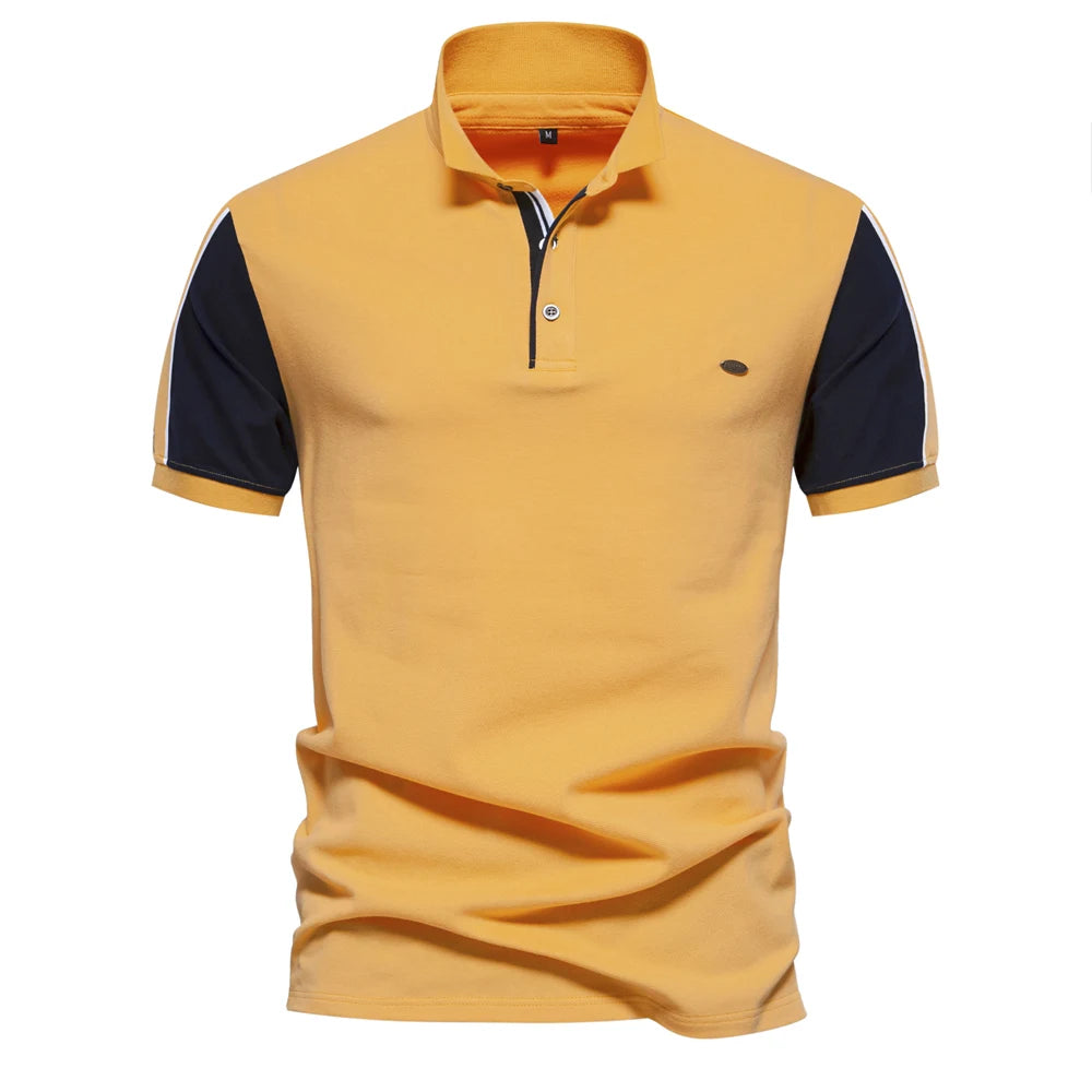 2024 New Summer Patchwork Polo Shirt For Men Brand Quality Short Sleeve Baseball Mens Polos