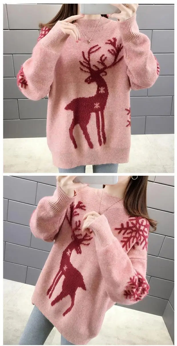 Autumn Winter New Long Sleeve Knitting Pullovers O-Neck All-match Loose Plus Size Sweet Sweaters Fashion Casual Women Clothing