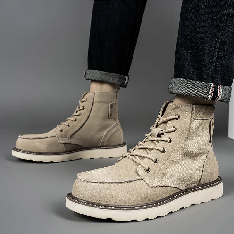 Outdoor Men Hiking Shoes Waterproof Tactical Leather Hunting Boots Desert Camping Sneakers Ankle Men Trekking Casual Shoes