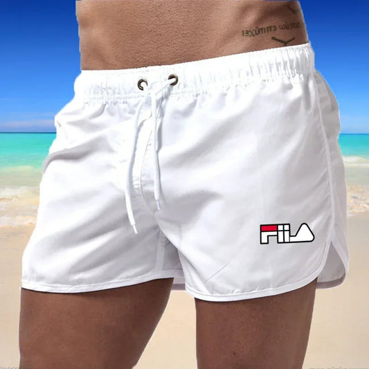 2025 Men's quick drying, breathable, multi-color printed beach shorts, three-way casual sports shorts