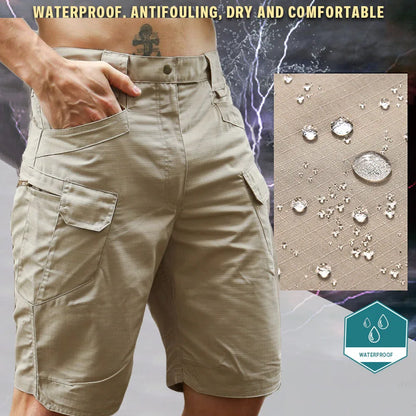 Summer Men Cargo Shorts Tactical Short Pants Waterproof Quick Dry Multi-pocket Shorts Men's Outdoor Clothes Hunting Fishing