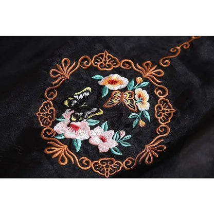 New Chinese Retro 2025 Autumn New Embroidered Mid-length A-line Skirt