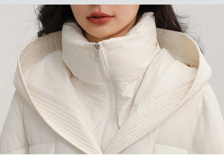 New Winter Parkas Thick Down Cotton Jacket Women Hooded Mid-Length Puffer padded coat