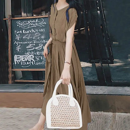 2025 ZANZEA Women Fashion Short Sleeve Dress Summer Elegant Party Vestidos Casual Mid-calf Sundress Femme Vintage OL Robe Kaftan