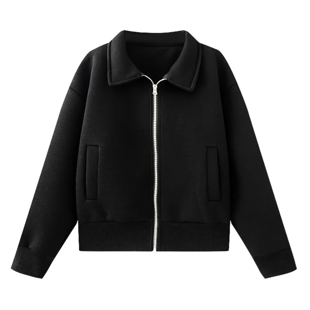 UNIZERA Women's Pilot Jacket with Collar Zipper Pocket Decoration Spring New Casual Women's Clothing