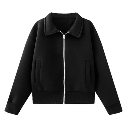 UNIZERA Women's Pilot Jacket with Collar Zipper Pocket Decoration Spring New Casual Women's Clothing