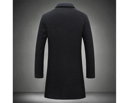 Winter Men's Trench Coats Luxury Male Mid-Long Warm Wool Jackets Casual Mens Business Comfortable Overcoat Clothing