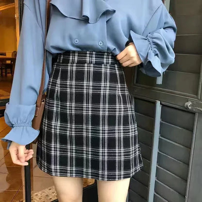 2025 Korean Zebra Print Midi Skirt Women Autumn New Female A-line High Waist Loose Skirts Vintage Mini Skirt